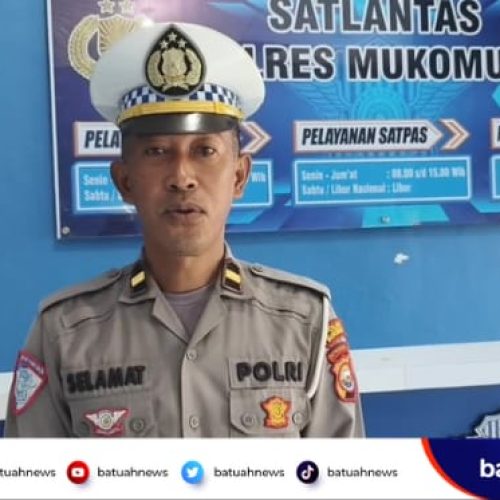Angka Kecelakaan di Mukomuko Turun, Polisi Tetap Imbau Warga Tertib Berlalu intas